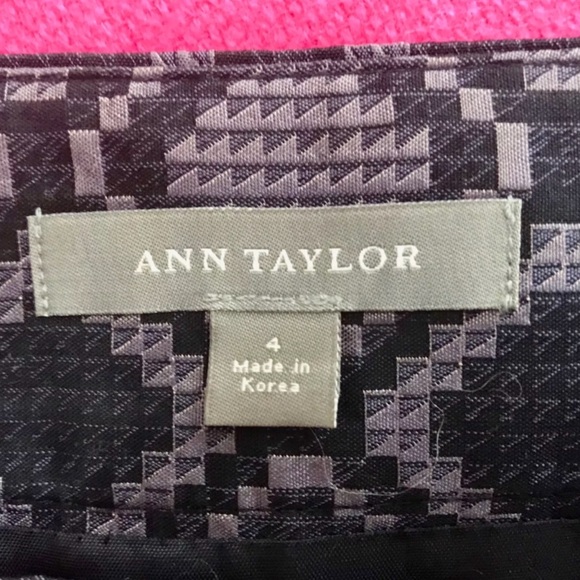 ANN TAYLOR Purple Black Pleated A-Line Full Skirt - Picture 4 of 4